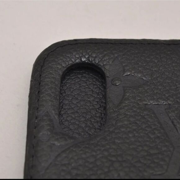 Auth Louis Vuitton Monogram Empreinte Folio iPhone X XS Case M63586 Black 4280H - Picture 9 of 14